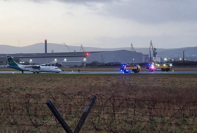 The plane, which was being repositioned to the airport, saw its nose wheel collapse during the landing, as pictures showed its nose resting on the runway tarmac