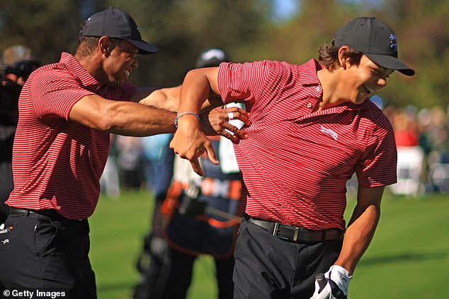 Woods was delighted to be in such close proximity to his son's historic moment in Orlando