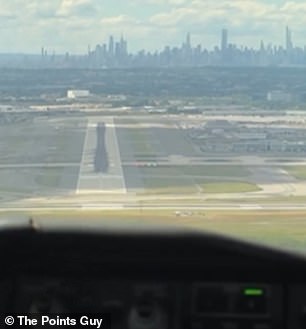 Above - Nicky's incredible flight-deck view of the Manhattan skyline