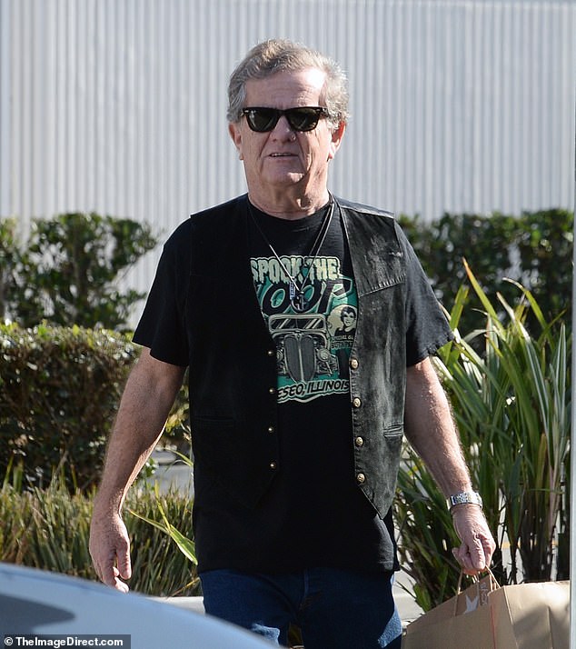 The former child actor, now 71, was wearing a T-shirt which paid homage to his appearance in Geneseo, Illinois, at Spook the Loop