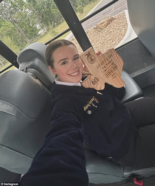 Aubrey often flaunted her achievements and prized goat on social media, where she can be seen posing with a wooden plaque after placing 6th  in a statewide contest with the FFA in 2023