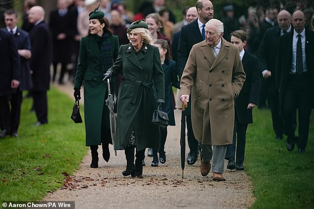 The Royals smiled as they were greeted by members of the public