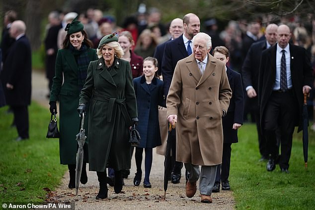 They then headed inside and the National Anthem was sung before the first hymn, O Come, All Ye Faithful