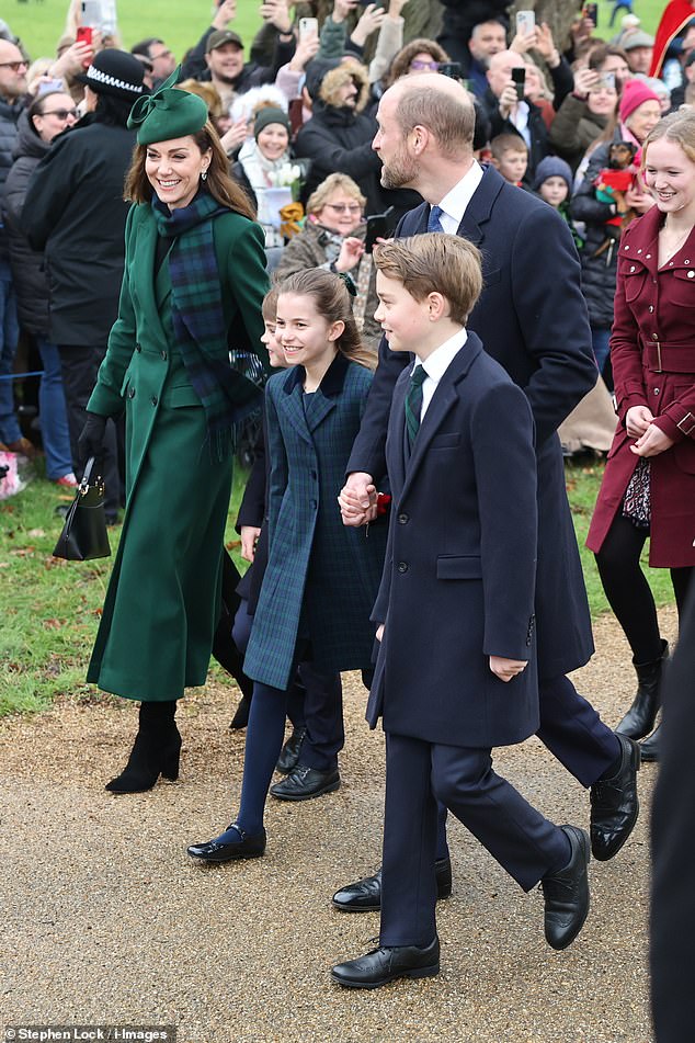 The Wales's three children were dressed smartly and all appeared in good spirits