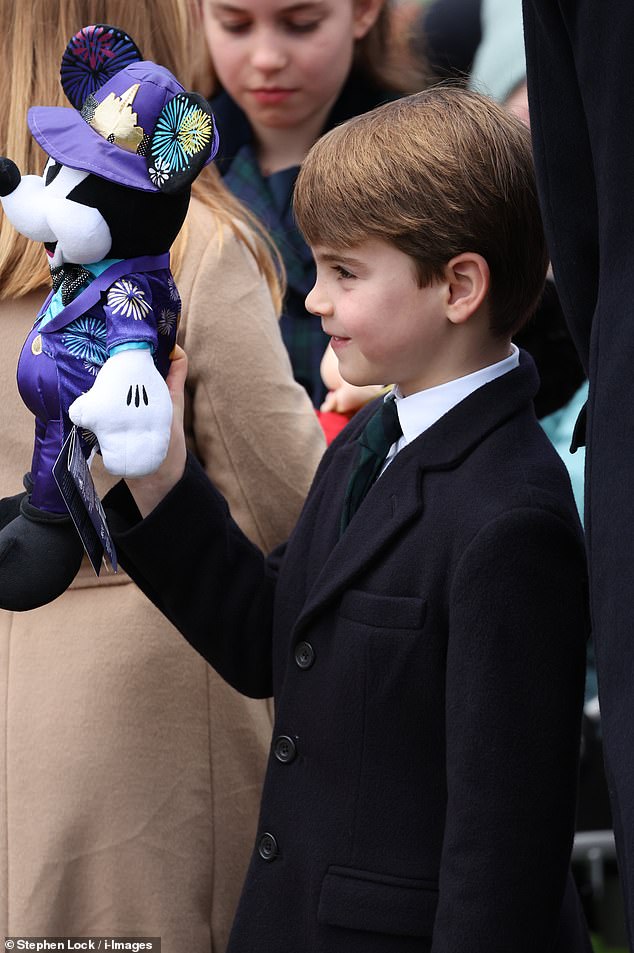 Prince Louis shows off his presents