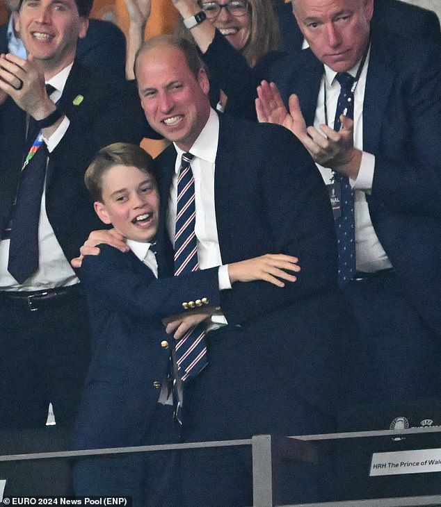 Prince George and William were spotted celebrating Cole Palmer's Euro 2024 Final equaliser against Spain last summer