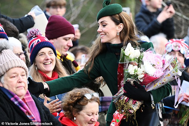 Kate Middleton was seen speaking to well-wishers outside St. Mary Magdalene Church on Christmas