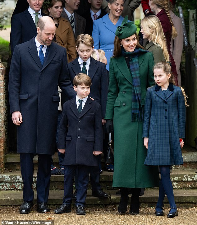 The royal children looked just the part, each sporting a piece of clothing in forest green tartan to match their immaculately dressed parents