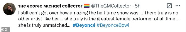 And it wasn't just critics who were impressed by Beyoncé's efforts, with fans taking to X, formerly known as Twitter, to share their thoughts