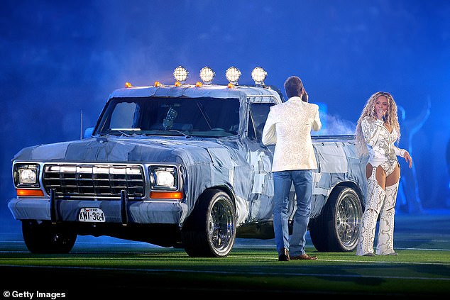 The sixth-gen Ford F-series pickup truck was reportedly entirely covered in real denim jeans