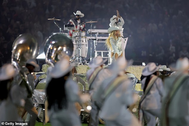 She also continued her streak of using HBCU bands (historically black college or university) bands - this time opting for Texas Southern University¿s Ocean of Soul Marching Band