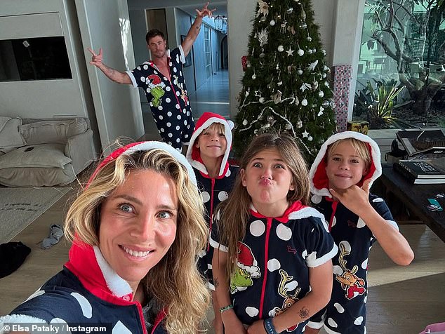 Chris Hemsworth and Elsa Pataky have given their fans a rare glimpse at their family life. On Thursday, Elsa shared a sweet image to Instagram that depicted the couple and their children enjoying Christmas morning. All pictured