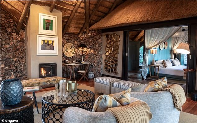 Martha stayed at a luxurious resort in Namibia, where a family chalet costs almost $600-per-night