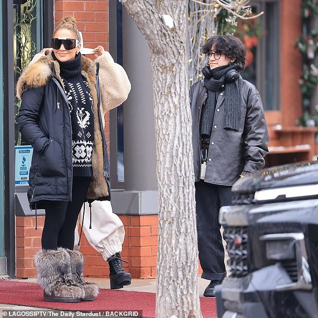 Jennifer Lopez was every inch the doting mother while enjoying a lavish jewelry shopping spree with her 16-year-old child Emme Maribel Muñiz in Aspen, Colorado on Friday