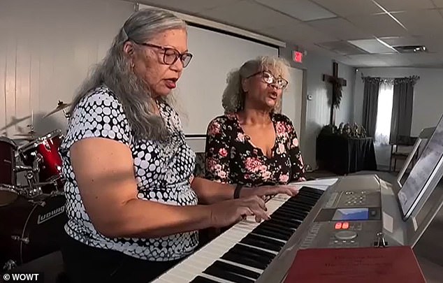 Sandra, left, and daughter, Heidi, right are seen sharing a musical moment together at the piano