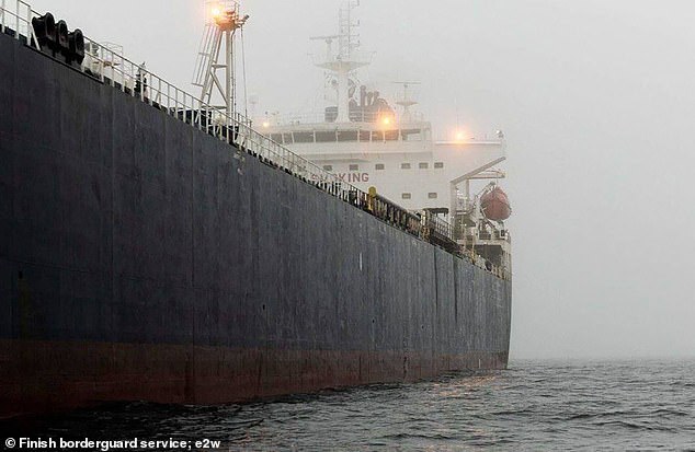 The Cook Islands-registered 751-ft long Eagle S is suspected of being part of the Russian 'shadow' or 'dark' fleet operated by Vladimir Putin