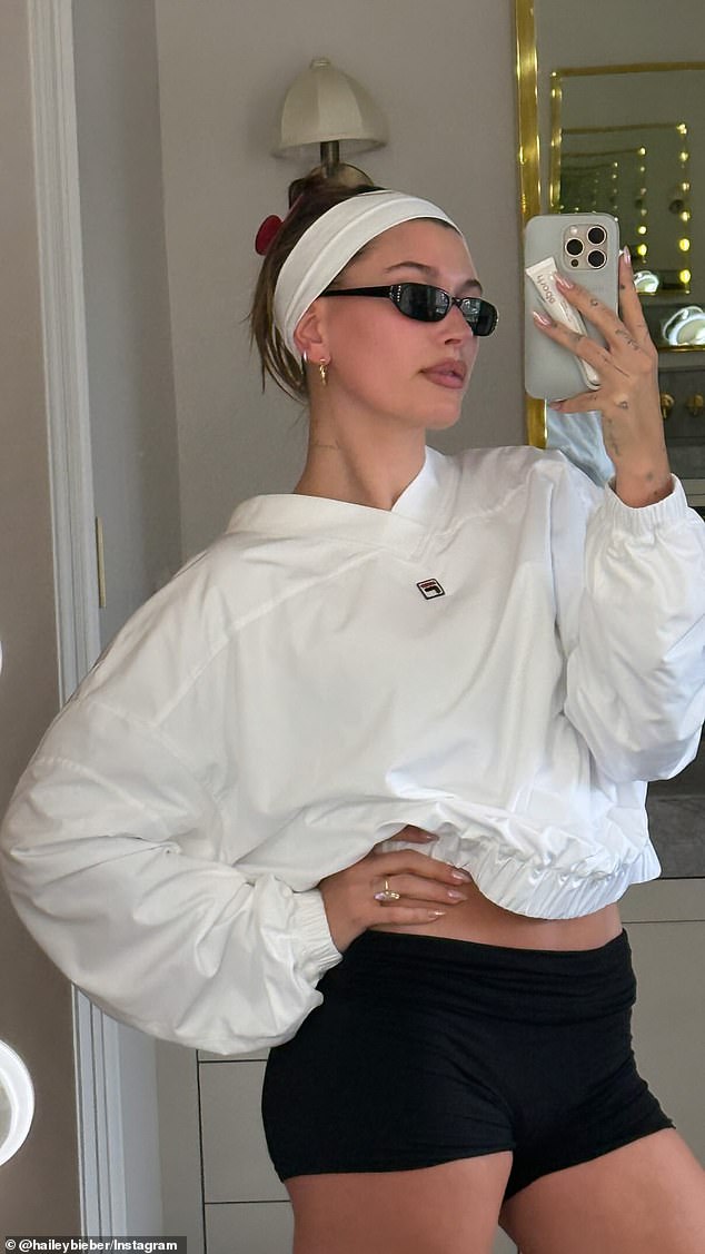 Hailey Bieber is embracing her postpartum body just four months after giving birth to her and husband Justin's first child, son Jack Blues Bieber