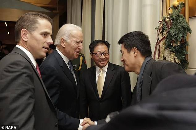 Hunter Biden introduces his father, then-Vice President Joe Biden, to one of his Chinese business partners, Ming Xue (pictured right), during a visit to China in 2013