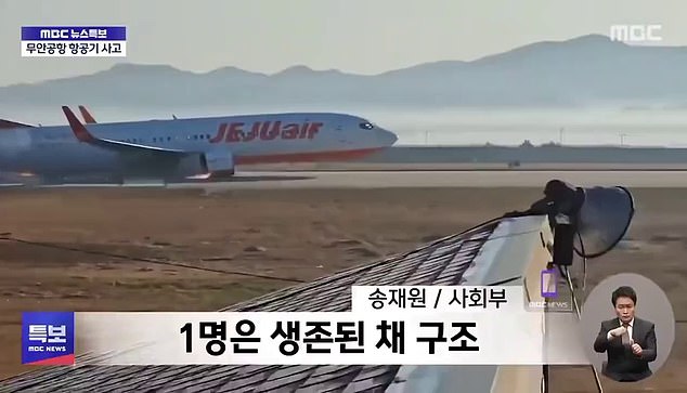 Haunting footage shows the plane sliding along the runway when its landing gear seemingly failed