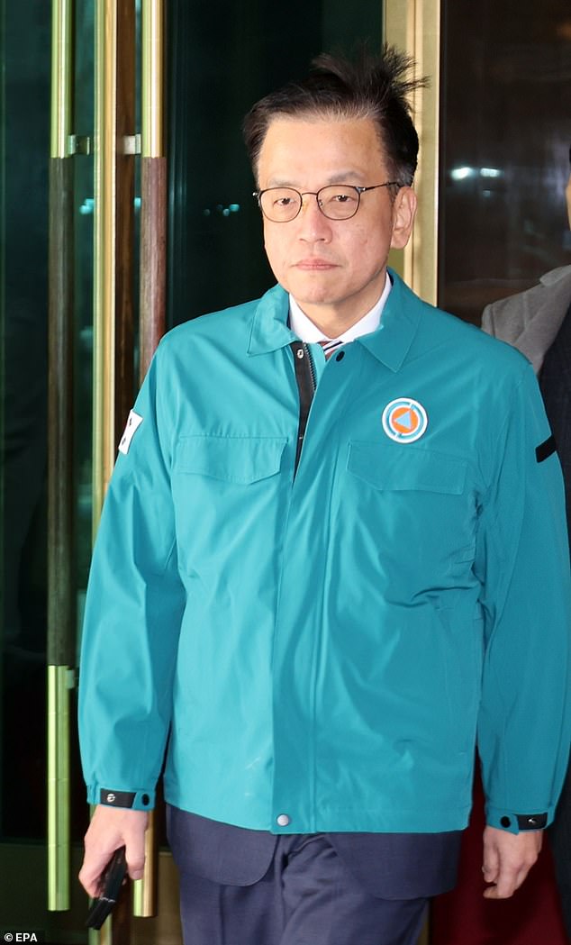 Acting President Choi Sang-mok, pictured, called for the mobilisation of all resources to save the passengers