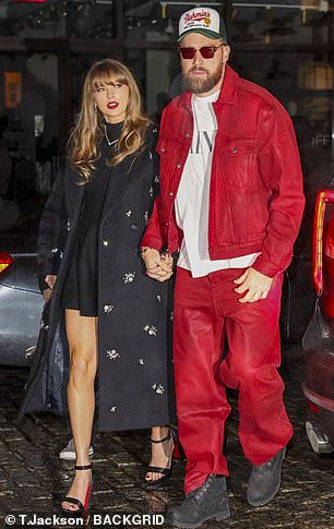 The couple - who were first romantically linked last year - were seen lovingly holding hands as they made their way across a busy street upon arriving to the restaurant