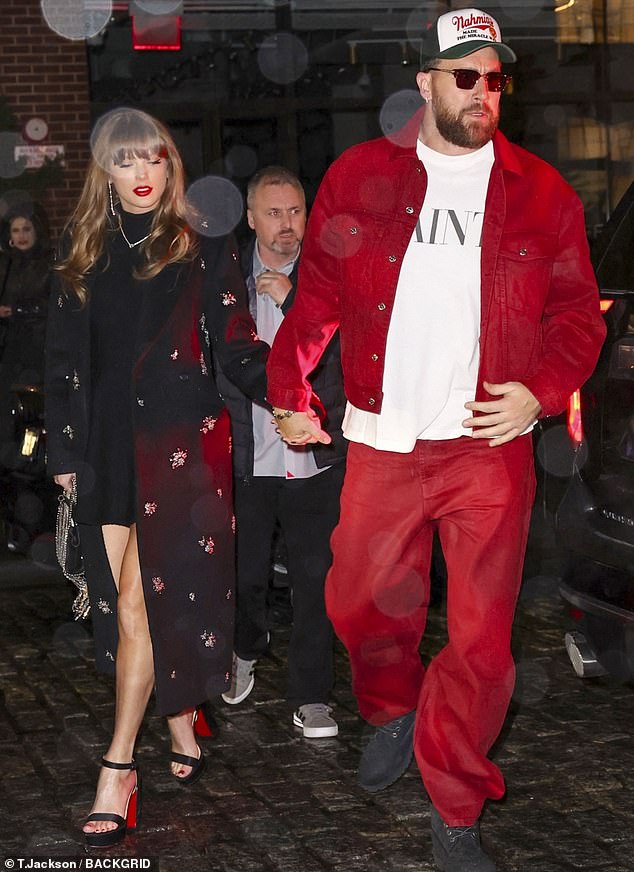 One day earlier on Friday, Taylor and Travis were also seen enjoyed a date night in Manhattan - and were also joined by close pals Jack Antonoff and his wife, Margaret Qualley