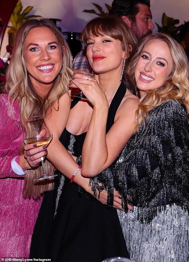 Taylor notably sparked engagement rumors when fans pointed out in photos shared from the party that her ring finger seemingly appeared to be blurred