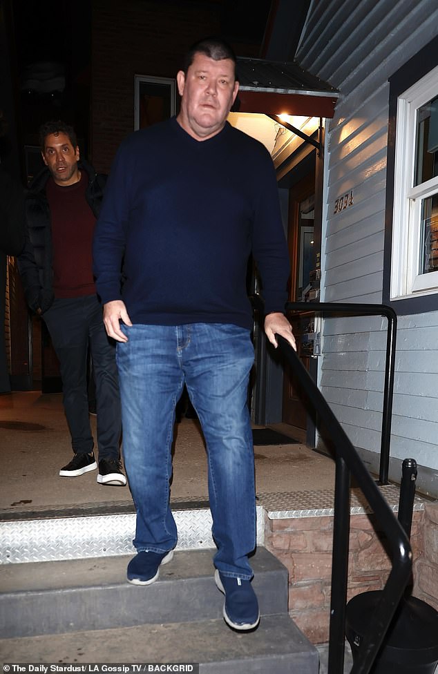 James Packer (pictured) has been rebuilding his life after a few difficult years. The billionaire casino baron was looking relaxed as he left Matsuhisa restaurant in Aspen, Colorado on Saturday night