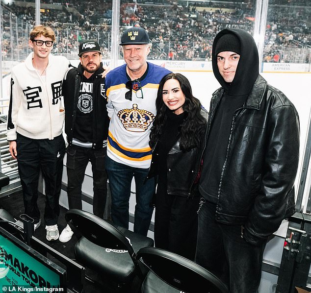 She attended the game with her fiancé Jutes and her friend Dave Osokow and were seated near Will Ferrell  57, and his son Magnus just behind the glass