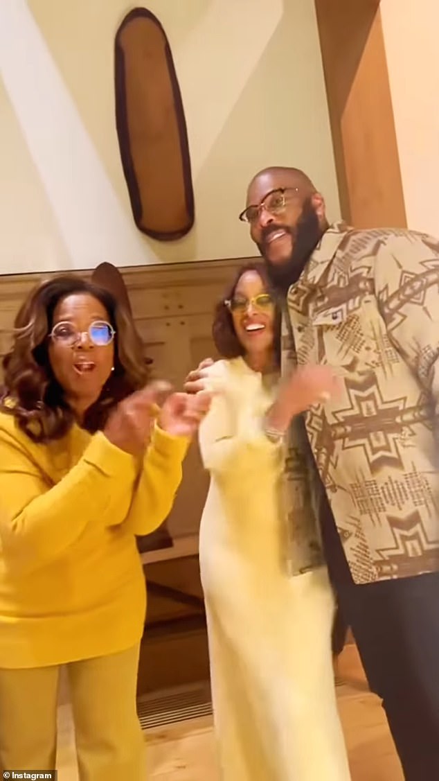 Oprah surprised her pal by inviting Tyler Perry over for her birthday dinner