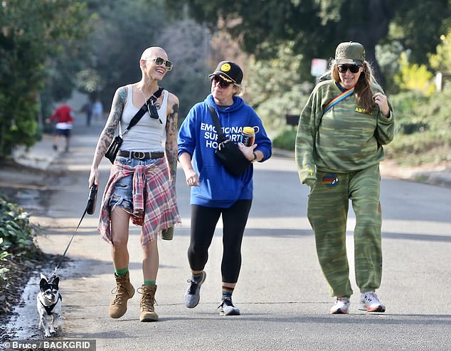 The Aussie actress was seen being comforted by two friends as they geared up for the hike in Los Angeles