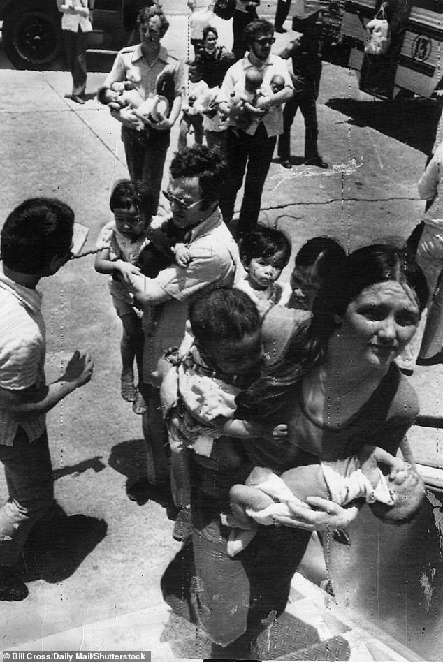 Operation Mercy Airlift which was chartered by Mr Freemantle. He had makeshift cots strung from the ceiling of the specially chartered Boeing 707, staffed by nurses and medics, which brought 99 orphaned and sick children to start a new life in Britain