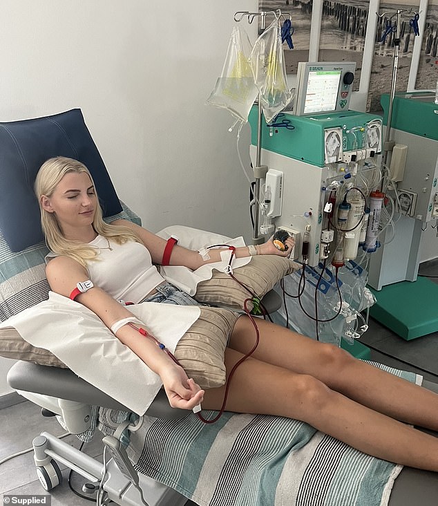 Ms Spinks went to Cyprus earlier this year for apheresis treatments that filter spike protein out of the blood