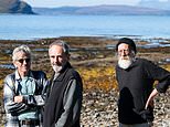 Local activists Rick Rhode, Peter Carra and Mick Simpson in the hamlet of Arnisdale on the banks of Loch Hourn, Scotland (HEIF/European Nature Trust/Gethin Chamberlain/PA)