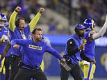 Los Angeles Rams head coach Sean McVay reacts after a defensive stop during the first half of an NFL football game against the Arizona Cardinals, Saturday, Dec. 28, 2024, in Inglewood, Calif. (AP Photo/Ryan Sun)