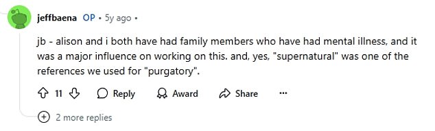 When asked about the film's lead Sarah (Alison Brie) being released from the mental hospital sooner than she should have and if the scene was based on personal experiences, Baena openly admitted to watching his stepmom suffering from bipolar disorder