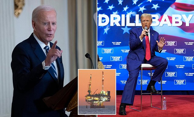 Biden sabotages Trump as he bans all future oil and gas drilling just days before he's