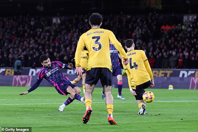 The midfielder provided a neat finish to open the scoring in Nottingham Forest's 2-0 win