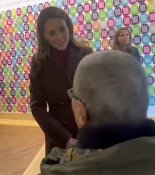 Sweet moment Kate Middleton meets an 'inspiring' cancer patient during her visit to Royal