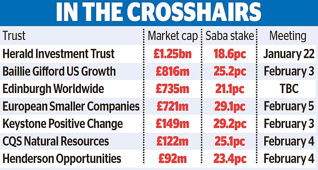 Threat: Saba has launched an aggressive offensive against seven UK investment trusts