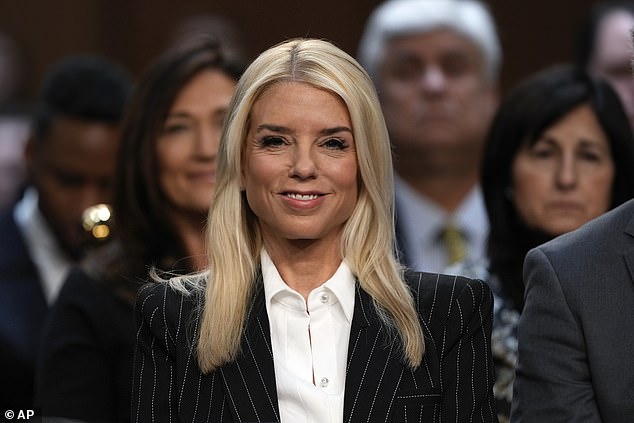 Pam Bondi, President-elect Donald Trump's choice to lead the Justice Department as attorney general, appears before the Senate Judiciary Committee for her confirmation hearing, at the Capitol in Washington, Wednesday, Jan. 15, 2025