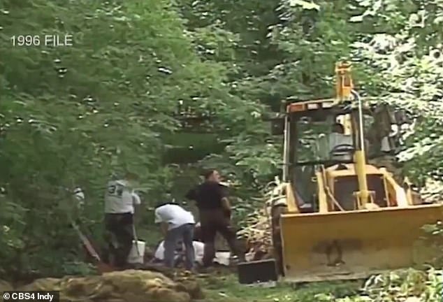 Investigators are seen searching Herb Baumeister's sprawling $1 million estate for human remains