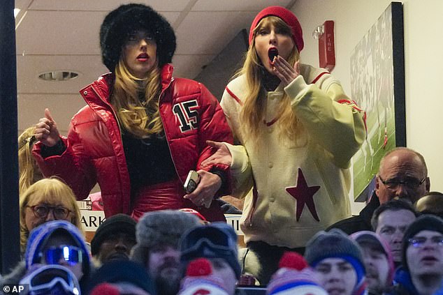 Swift and Mahomes watched on in Buffalo for last season's Divisional Round clash vs the Bills