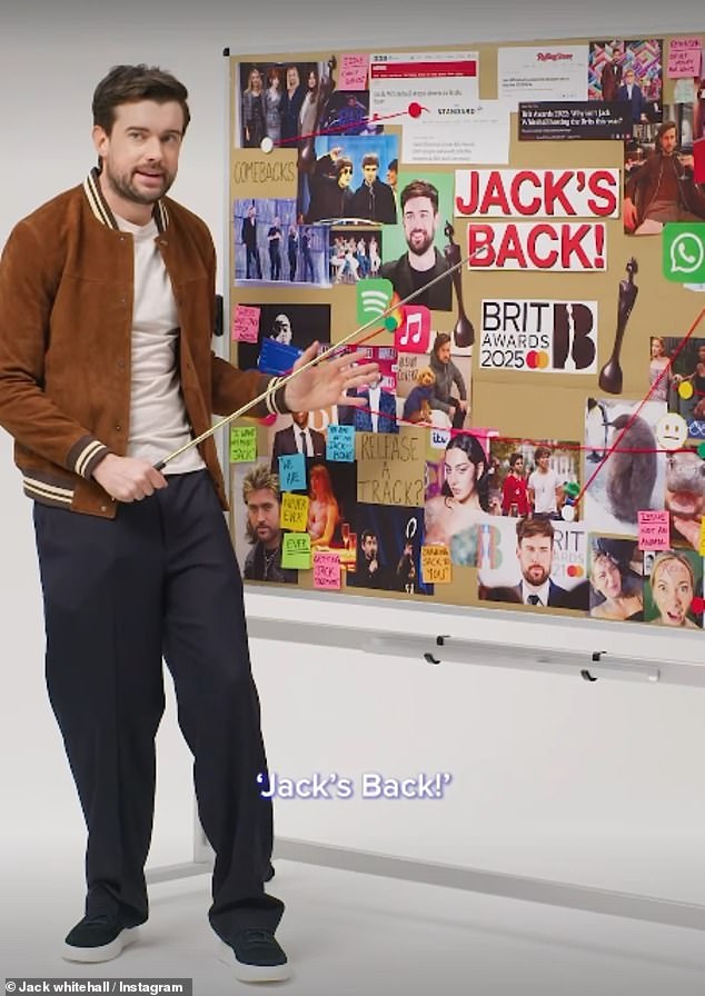 In a clip announcing his return, Jack was seen workshopping puns on his name for the big reveal as well as pretending to call an array of celebrity chums