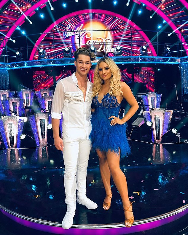 AJ - pictured with former dance partner Saffron Barker - said it is hard when a lot of his friends have 'preconceptions' of him being a 'millionaire' after starring on Strictly for four years from 2016 to 2019, but explained that it was not the case