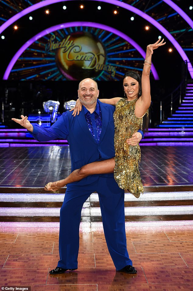 Wynne Evans posed with his pro partner Katya Jones