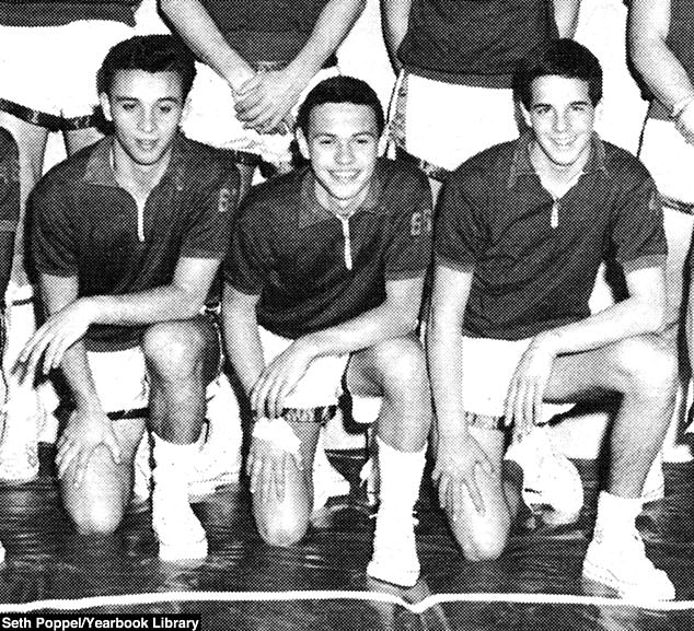 While he attended Long Beach High School, he was a sports star and played basketball and baseball (pictured center)