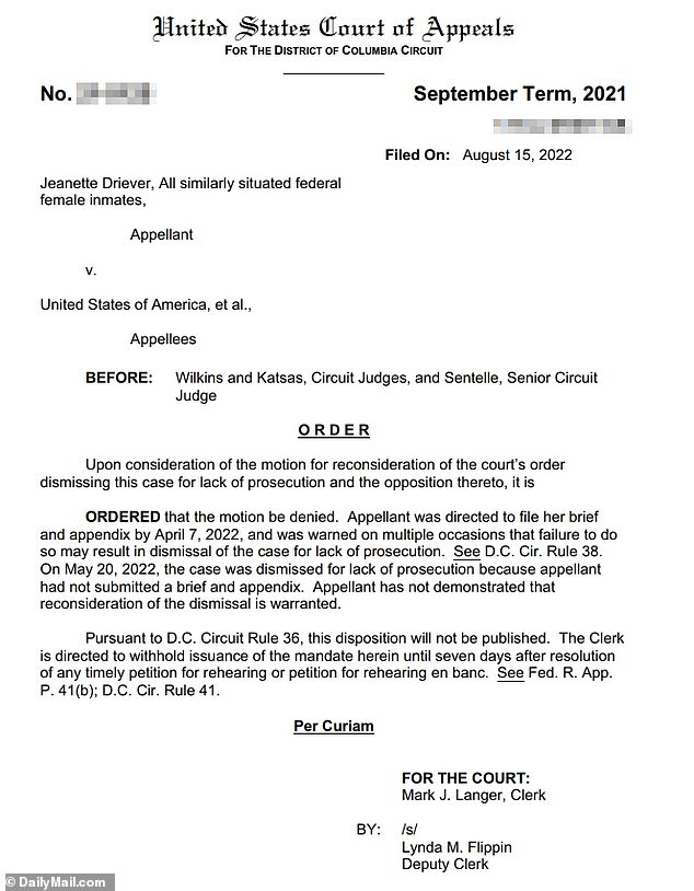 Jeanette Driever previously filed a similar complaint where she asked for transgender women not to be housed in the same space as biological women, but the judge dismissed the motion in 2022