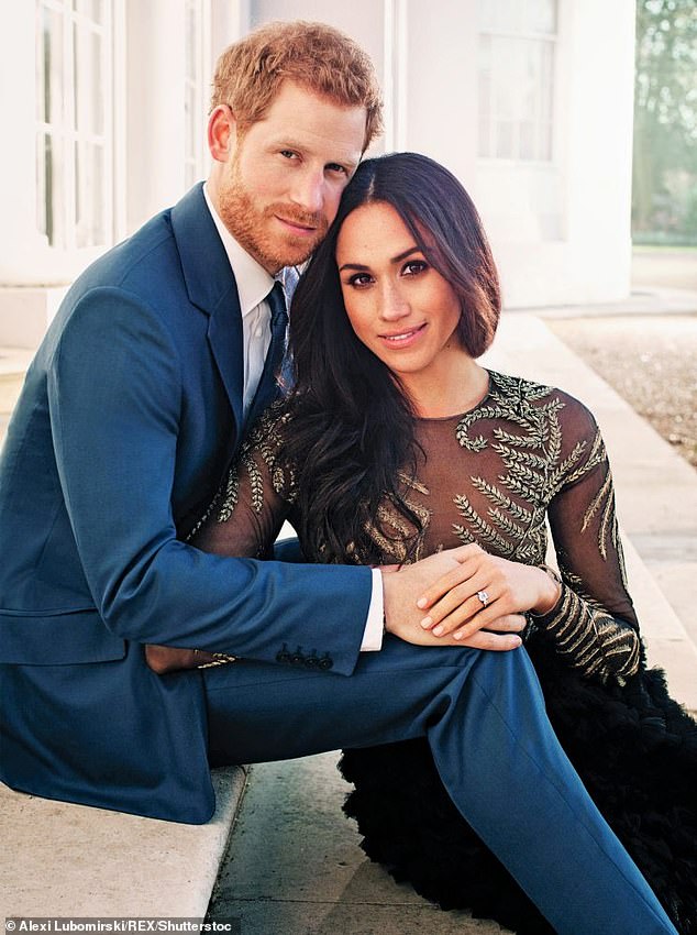 Prince Harry and Meghan Markle pose for their official engagement photos at Frogmore House, Windsor, December 2017