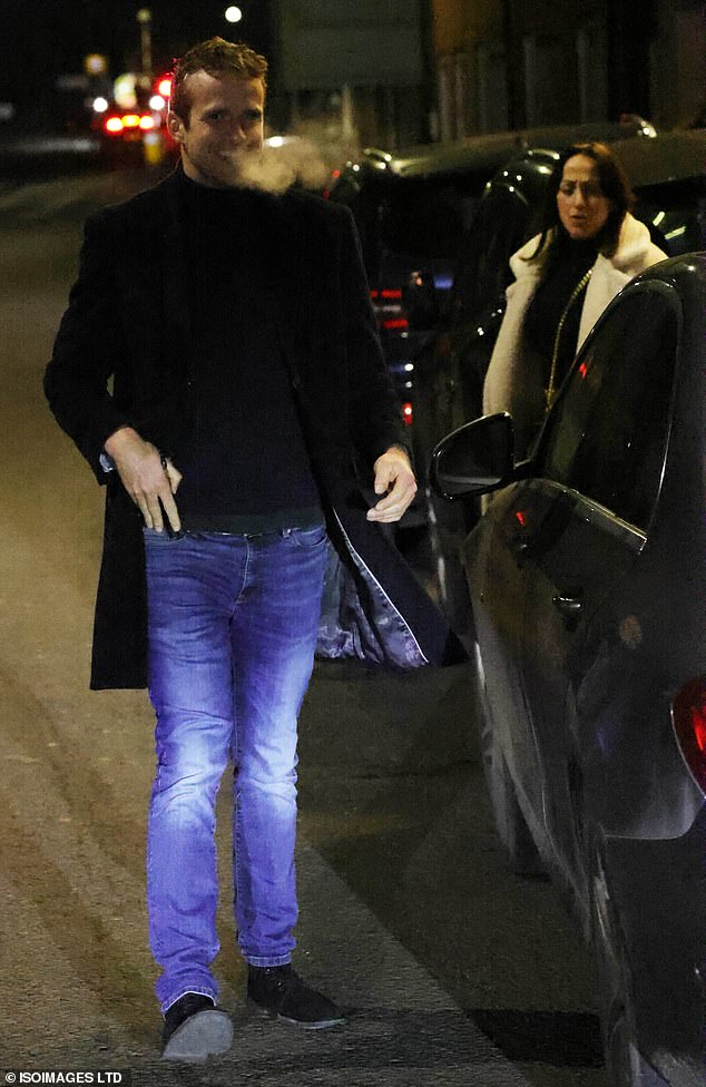 The actress, who has played Sonia for over 30 years, bundled up in a white coat as she joined partner Marc, who looked smart in a black jumper and coat paired with blue jeans